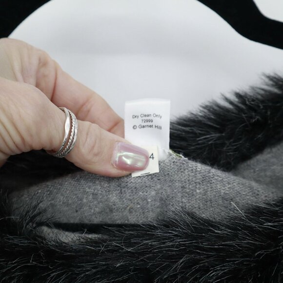 Garnet Hill Angora Woool Sweater Womens M Gray Rich Auntie Core Loud Luxury Twee - Picture 4 of 14